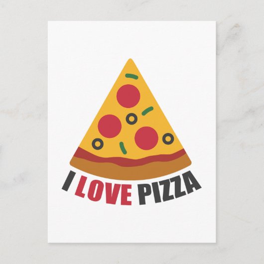 I LOVE PIZZA FEIERTAGSPOSTKARTE (Vorderseite)
