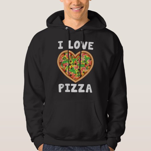 I Love Pizza Food Lovers Heart Gift Funny  Hoodie (Vorderseite)