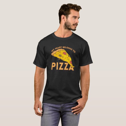 I Love Pizza Heart Valentines Day Premium T-Shirt (Vorne ganz)