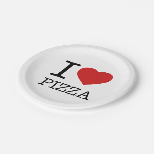 I LOVE PIZZA PAPPTELLER (Schrägansicht)