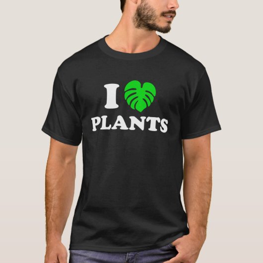 I Love Plants Cute Monstera Leaf Heart Garden Mam T-Shirt (Vorderseite)