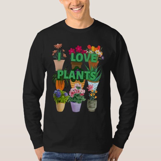 I love plants Many Pots T-Shirt (Vorderseite)