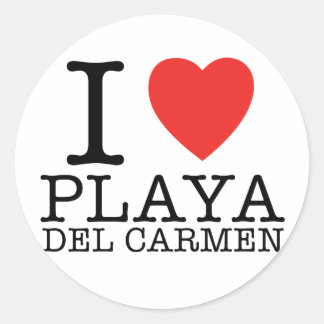I love Playa del Carmen Runder Aufkleber