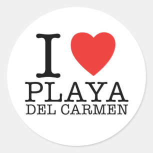 I love Playa del Carmen Runder Aufkleber