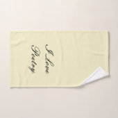I Love Poetry Bath Towels (Cream & Black) Badhandtuch Set (Handtuch)