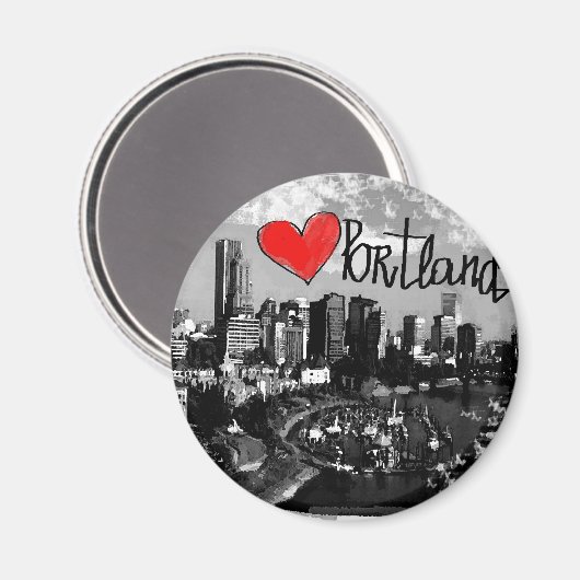 I love Portland Magnet (Vorderseite/Rückseite)