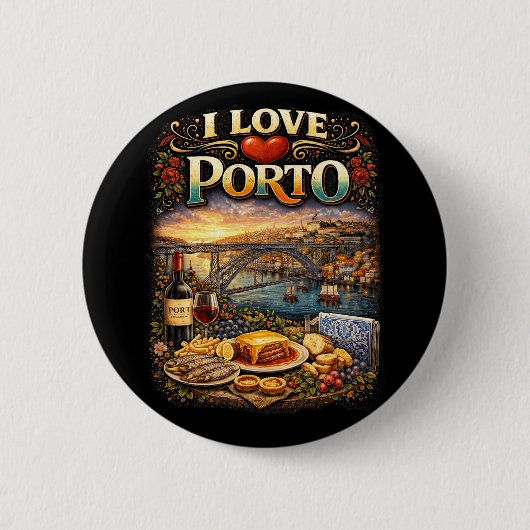 I Love Porto Button (Vorderseite)