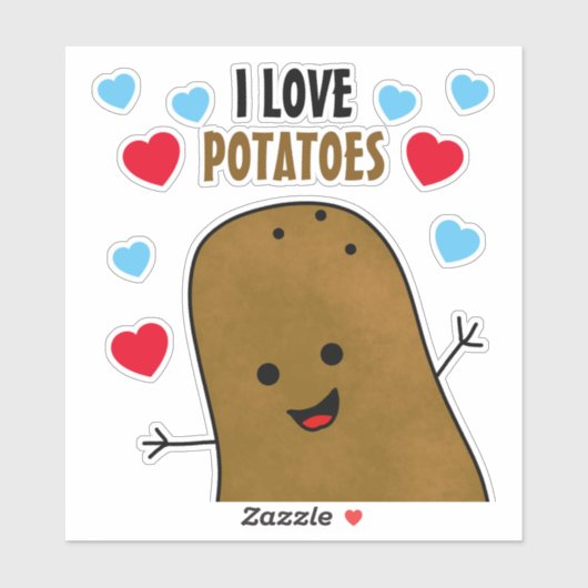 I Love Potatoes Aufkleber (Blatt)