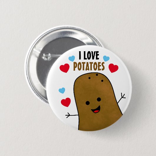 I Love Potatoes Button (Vorne & Hinten)