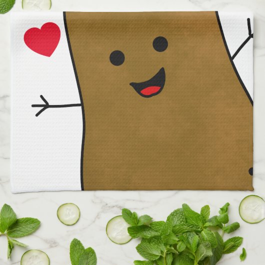 I Love Potatoes Geschirrtuch (Gefaltet)