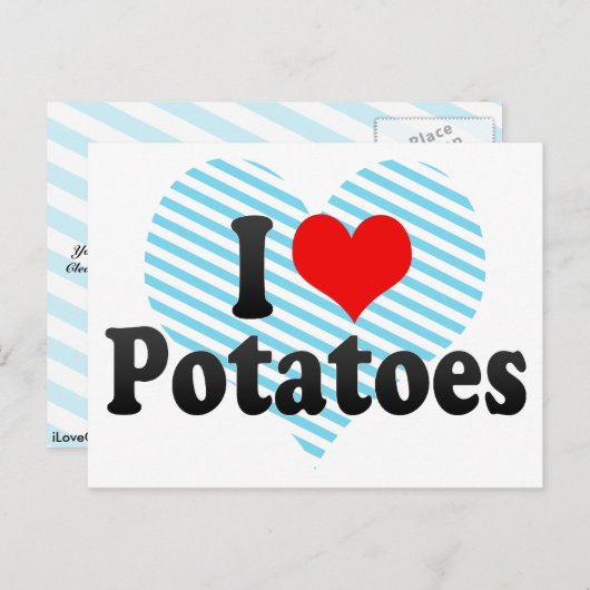 I Love Potatoes Postkarte (Vorne/Hinten)