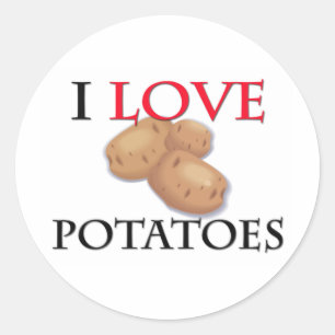 I Love Potatoes Runder Aufkleber