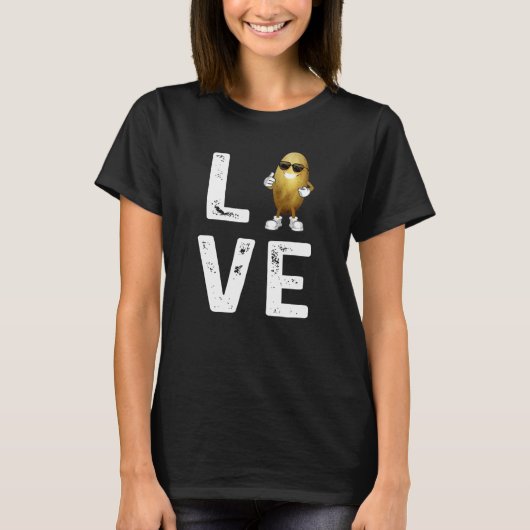 I Love Potatoes Vegetable Potato In Sunglusses T-Shirt (Vorderseite)