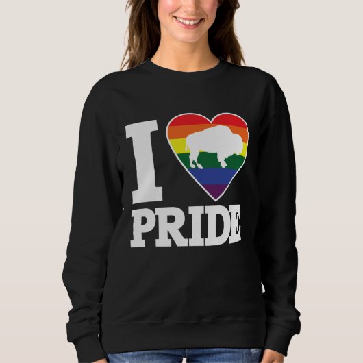 I LOVE PRIDE Buffalo NY LGBTQ beautiful rainbow h Sweatshirt (Vorderseite)