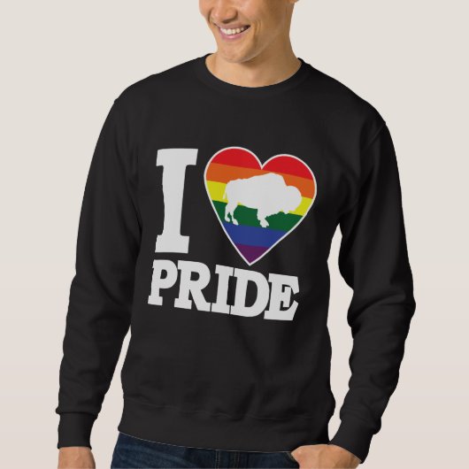 I LOVE PRIDE Buffalo NY LGBTQ beautiful rainbow h Sweatshirt (Vorderseite)