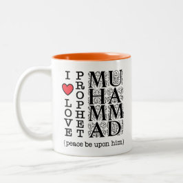 I Love Prophet Muhammad ﷺ Islamic Gift for Muslims Zweifarbige Tasse