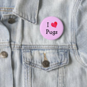 I Love Pugs Button (Beispiel)