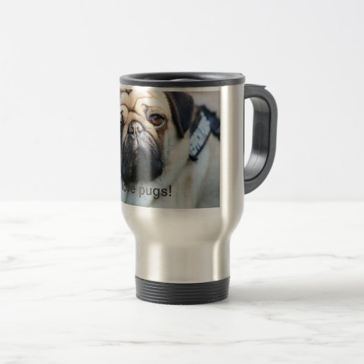 I love pugs cup reisebecher (VorderseiteRechts)