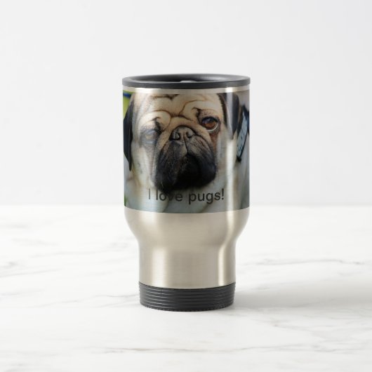 I love pugs cup reisebecher (Mittel)