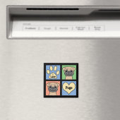 I Love Pugs Magnet (In Situ (Geschirrspüler))