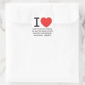 I Love Quadratischer Aufkleber (Tasche)