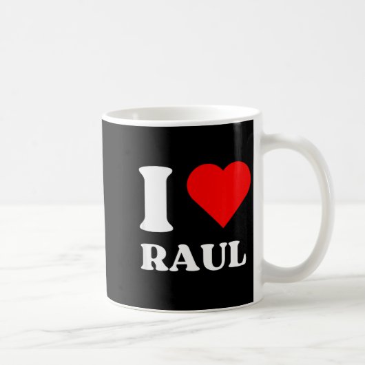 I Love Raul I Heart Raul Name Y2k Valentines Day Kaffeetasse (Rechts)