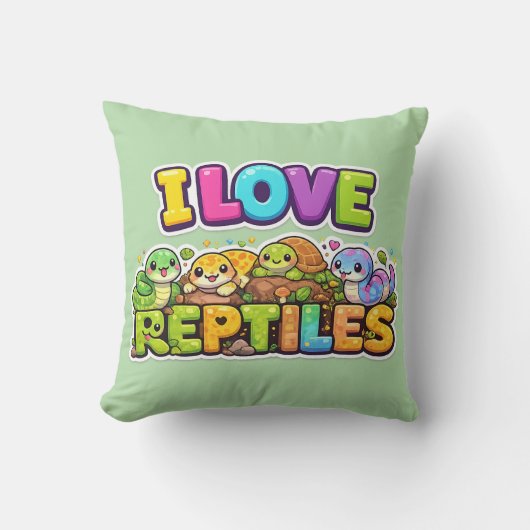 I Love Reptiles Cushion Pillow Kissen (Vorderseite)