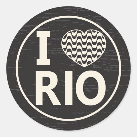 I love Rio De Janeiro Runder Aufkleber (Vorderseite)