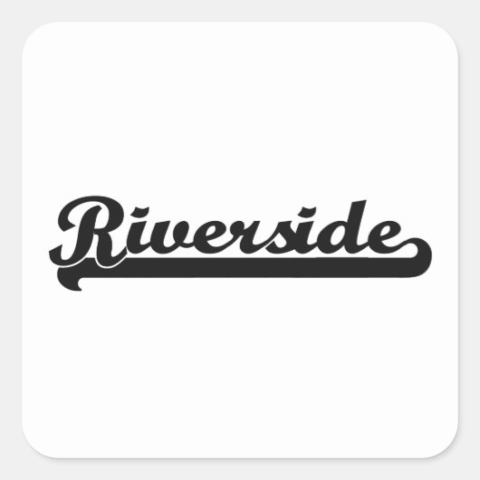 I love Riverside California Classic Design Quadratischer Aufkleber (Vorderseite)
