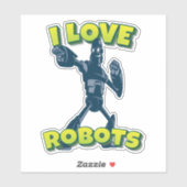 I Love Robots Aufkleber (Blatt)