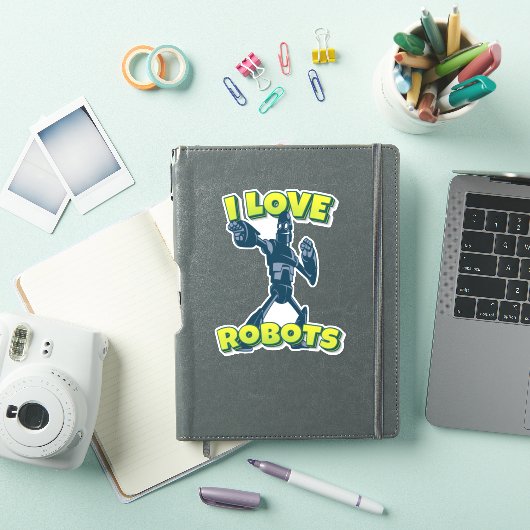 I Love Robots Aufkleber (iPad Hülle)
