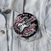 I Love Rock N Roll Electric Guitar Personalized Button (Beispiel)