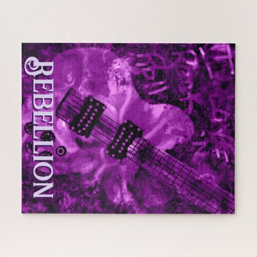 I Love Rock 'N Roll Electric Guitar Personalized Puzzle (Horizontal)