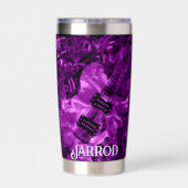 I Love Rock 'N Roll Electric Guitar Personalized Thermobecher (Rückseite)