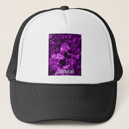 I Love Rock 'N Roll Electric Guitar Personalized Truckerkappe (Vorderseite)