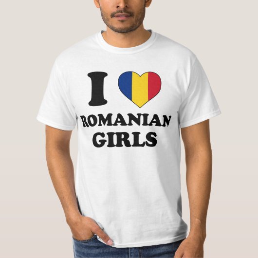 I love Romanian Girls T-Shirt (Vorderseite)