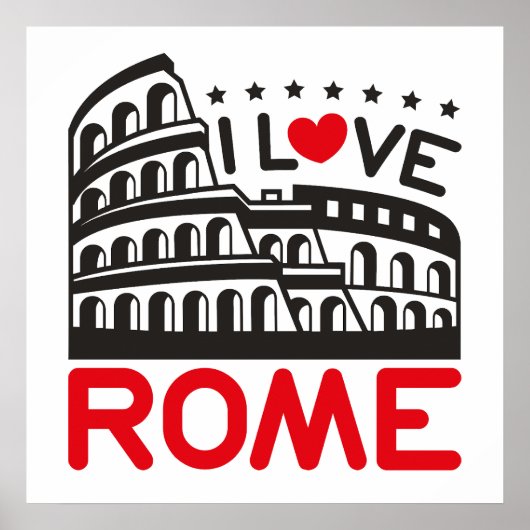 I Love Rome Italy Colosseum Travel Poster (Vorne)