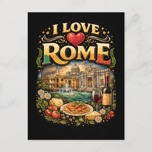 I Love Rome Postkarte (Vorderseite)