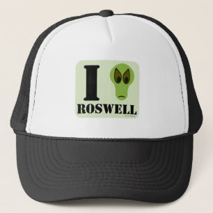 I Love Roswell Funny Alien UFO Logo Art Truckerkappe