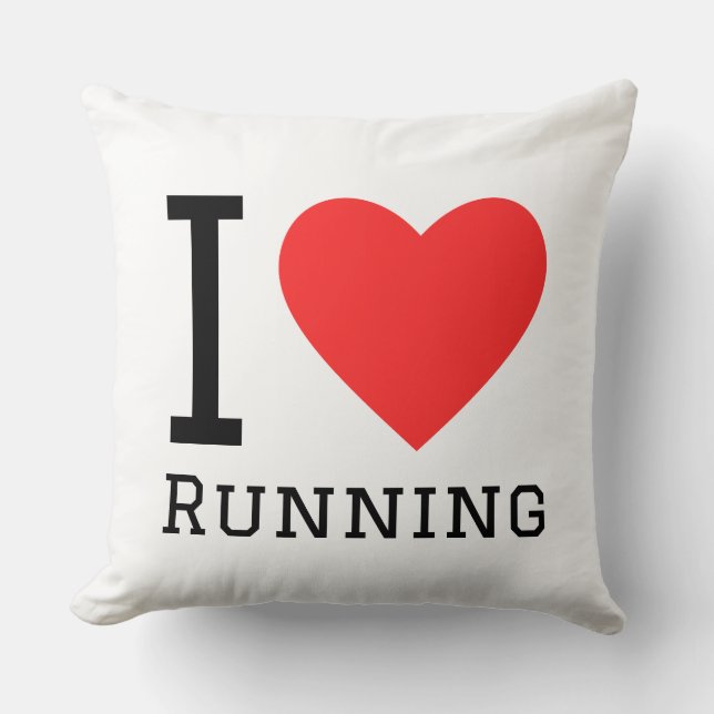I love running square sticker kissen (Vorderseite)