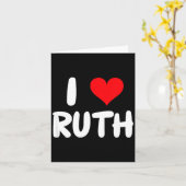 I Love Ruth - Heart - Name  Karte (Gelbe Blume)