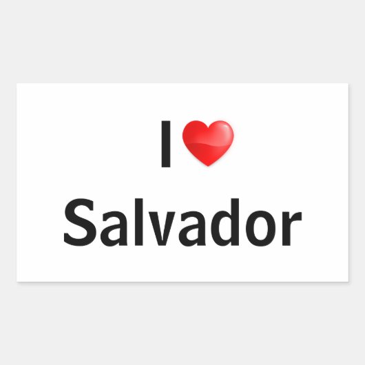 I love Salvador Rechteckiger Aufkleber (Vorderseite)