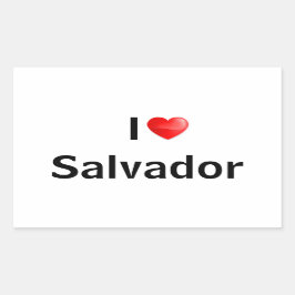 I love Salvador Rechteckiger Aufkleber