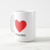 I love San Marino square sticker Kaffeetasse (Vorderseite Links)