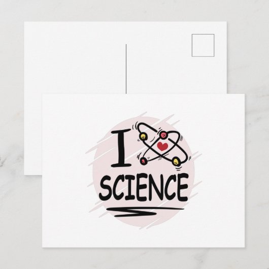 I love Science Postkarte (Vorne/Hinten)