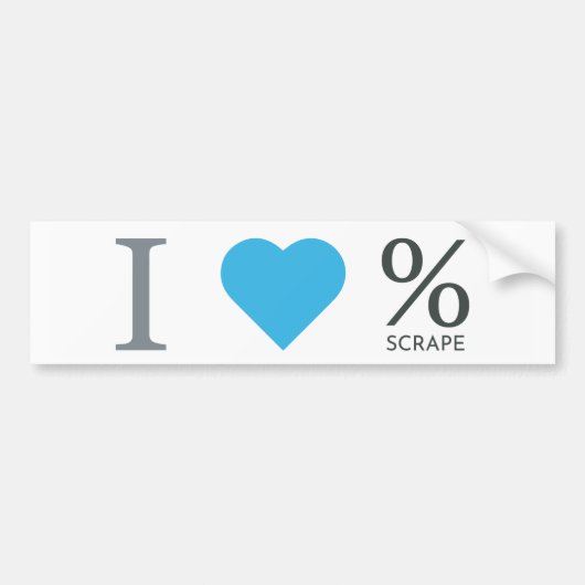 I Love Scrape Bumpersticker Autoaufkleber (Vorne)