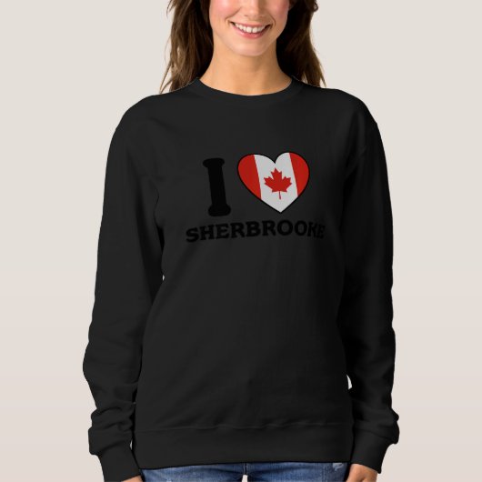 I Love Sherbrooke Canada Heart FlAG Premium Sweatshirt (Vorderseite)