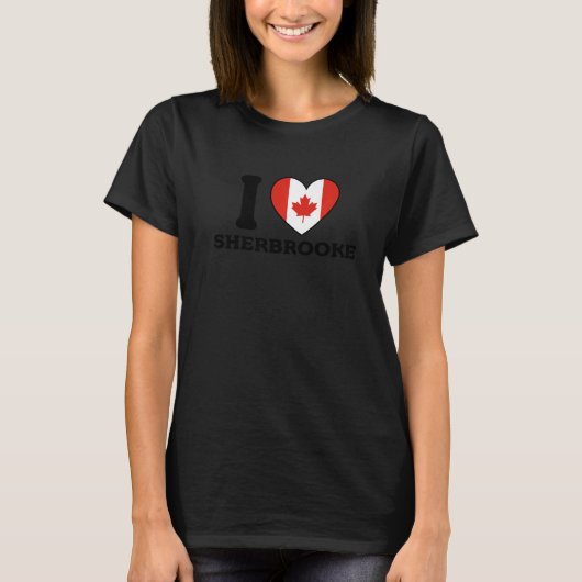 I Love Sherbrooke Canada Heart FlAG Premium T-Shirt (Vorderseite)