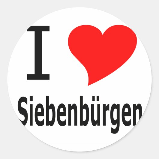 I love Siebenbürgen Runder Aufkleber (Vorderseite)