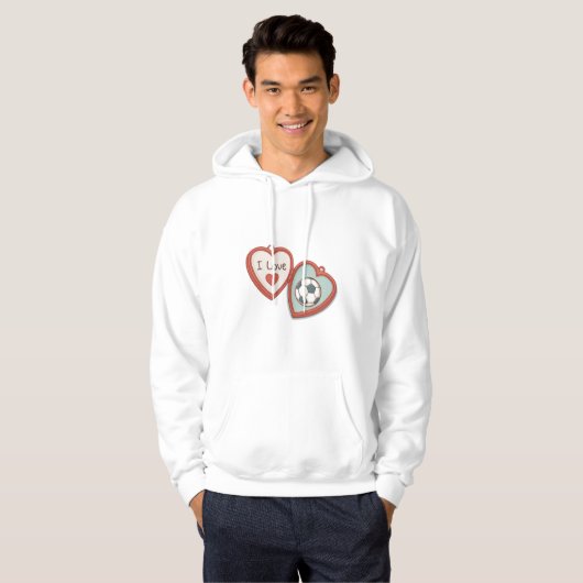 I Love Soccer Locket Hoodie (Vorne ganz)